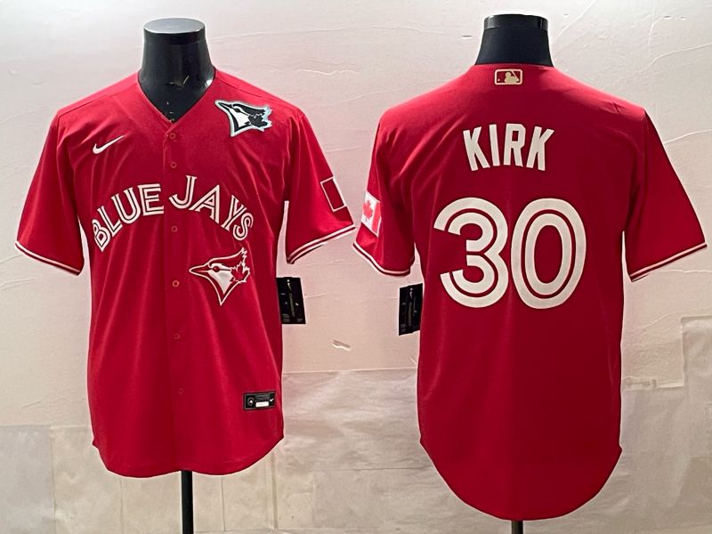 Men 2025 Toronto Blue Jays #30 Kirk Red Game Nike MLB Jersey style 02